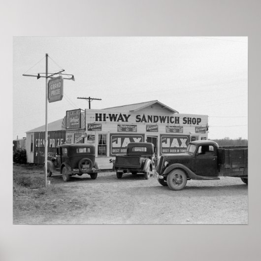 Hi-Way Sandwich Shop, 1939.  foto Poster (Voorkant)