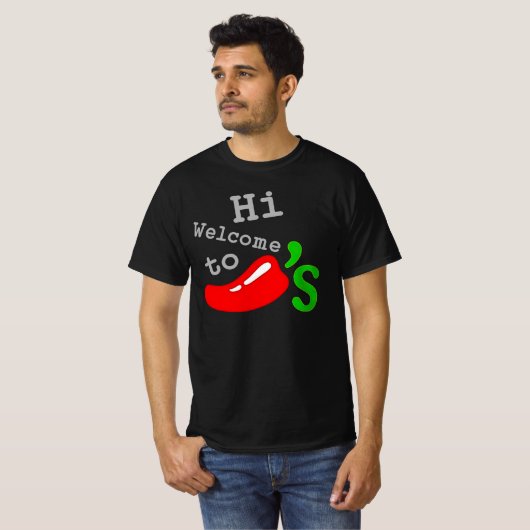 Hi Welcome to Chili's t-Shirt DMN Black (Voorkant volledig)