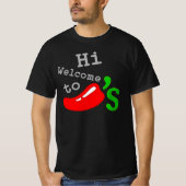 Hi Welcome to Chili's t-Shirt DMN Black (Voorkant)