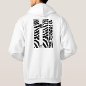 "Hi" Zebra Black/White Stripes Abstract Trendy Hoodie (Achterkant)