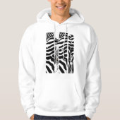 "Hi" Zebra Black/White Stripes Abstract Trendy Hoodie (Voorkant)