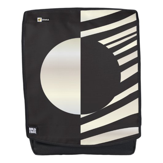 "Hi" Zebra Black/White Stripes Abstract Trendy Rugtassen (Voorkant)