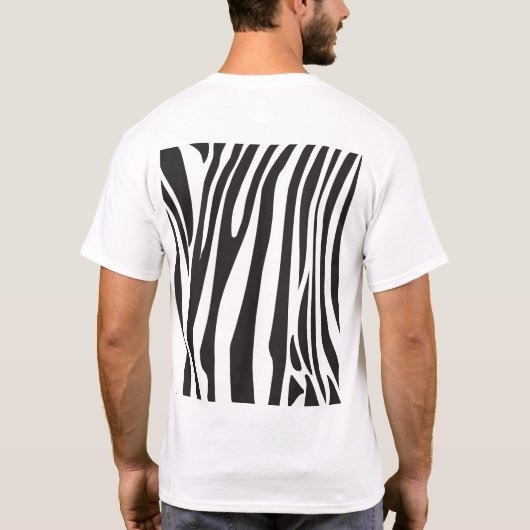 "Hi" Zebra Black/White Stripes Abstract Trendy T-shirt (Achterkant)