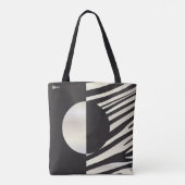 "Hi" Zebra Black/White Stripes Abstract Trendy Tote Bag (Achterkant)