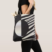 "Hi" Zebra Black/White Stripes Abstract Trendy Tote Bag (Dichtbij)