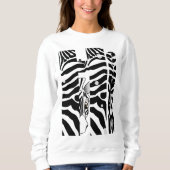 "Hi" Zebra Black/White Stripes Abstract Trendy Trui (Voorkant)