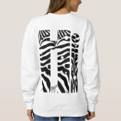 "Hi" Zebra Black/White Stripes Abstract Trendy Trui (Achterkant)