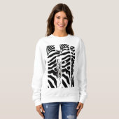 "Hi" Zebra Black/White Stripes Abstract Trendy Trui (Voorkant volledig)