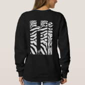 "Hi" Zebra Black/White Stripes Abstract Trendy Trui (Achterkant)