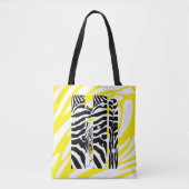 "Hi" Zebra Zwart/Wit Strepen GEEL ZOMER 2025 Tote Bag (Voorkant)