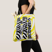 "Hi" Zebra Zwart/Wit Strepen GEEL ZOMER 2025 Tote Bag (Dichtbij)