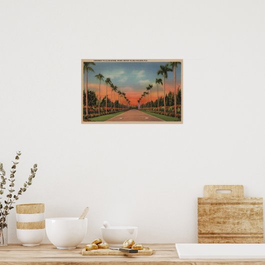 Hialeah, Florida - Miami Jockey Club Driveway Poster (Keuken)