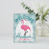Hialeah Florida Pink Flamingo Retro Briefkaart (Staand voorkant)