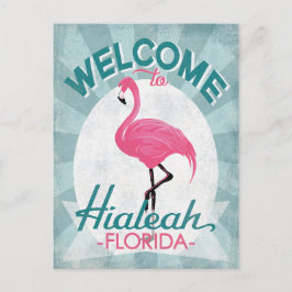 Hialeah Florida Pink Flamingo Retro Briefkaart
