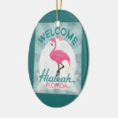 Hialeah Florida Pink Flamingo Retro Keramisch Ornament (Links)