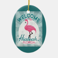 Hialeah Florida Pink Flamingo Retro