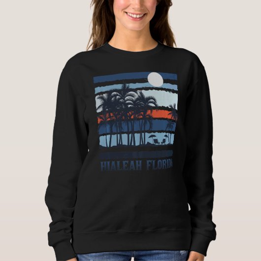  Hialeah Florida Summer Travel 80's Beach So Trui (Voorkant)