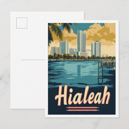 Hialeah Florida USA Vintage Travel Illustratie Briefkaart (Voorkant / Achterkant)