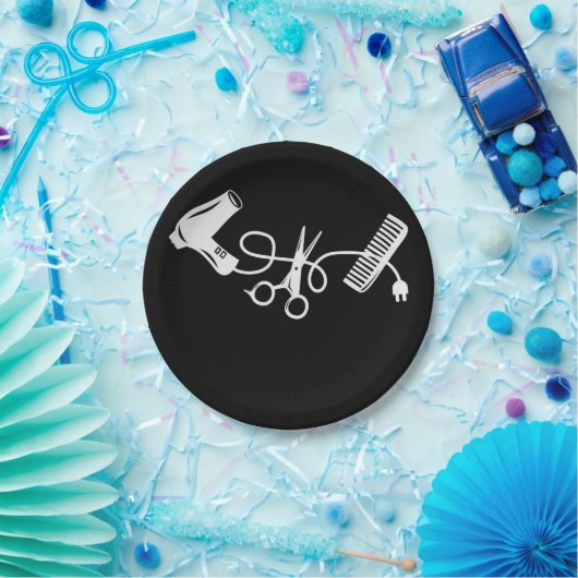Hiar Stylist, Mijn haarsnijapparatuur Papieren Bordje (Feest)