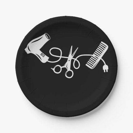 Hiar Stylist, Mijn haarsnijapparatuur Papieren Bordje (Voorkant)