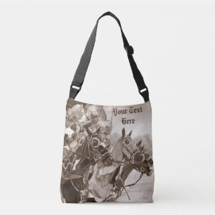hiatoria middeleeuwse messghts op paarden crossbody tas