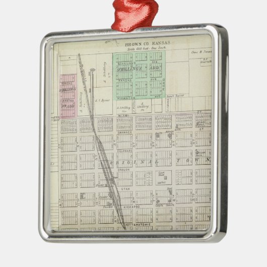 Hiawatha, Everest, Morrill en Baker, Kansas Metalen Ornament (Links)