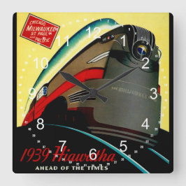  hiawatha gestroomlijnde trein vierkante klok