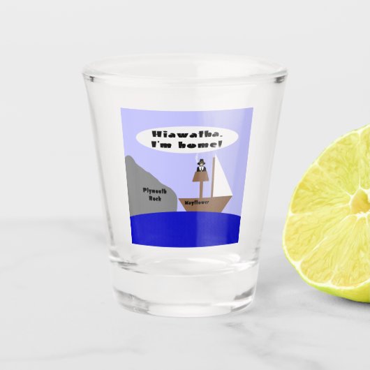 Hiawatha, ik ben thuis Cartoon Shot Glas (Voorkant)