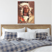 Hiawatha Indiaans Indiaans hoofdportret Canvas Afdruk (Insitu (Slaapkamer))