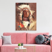 Hiawatha Indiaans Indiaans hoofdportret Canvas Afdruk (Insitu (Woonkamer))