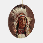 Hiawatha Indiaans Indiaans hoofdportret Keramisch Ornament (Rechts)