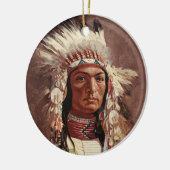 Hiawatha Indiaans Indiaans hoofdportret Keramisch Ornament (Links)