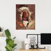 Hiawatha Indiaans Indiaans hoofdportret Poster (Thuiskantoor)