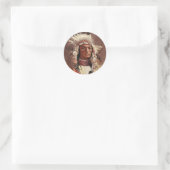 Hiawatha Indiaans Indiaans hoofdportret Ronde Sticker (Tas)