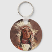 Hiawatha Indiaans Indiaans hoofdportret Sleutelhanger (Voorkant)