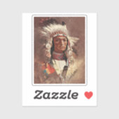 Hiawatha Indiaans Indiaans hoofdportret Sticker (Vel)