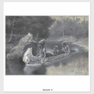 Hiawatha Indiase kano Ojibwe of Iroquois leider Sticker