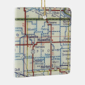 Hiawatha Kansas  Map Keramisch Ornament (Rechts)