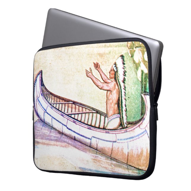 Hiawatha Magic Canoe Laptop Sleeve (Voorkant Links)