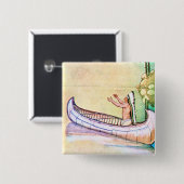 Hiawatha Magic Canoe Vierkante Button 5,1 Cm (Voorkant /achterkant)