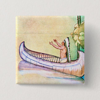 Hiawatha Magic Canoe Vierkante Button 5,1 Cm