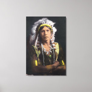 Hiawatha Portrait Canvas Afdruk