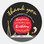 Hibachi Birthday Dinner Hibachi Party Dank u Ronde Sticker (Voorkant)