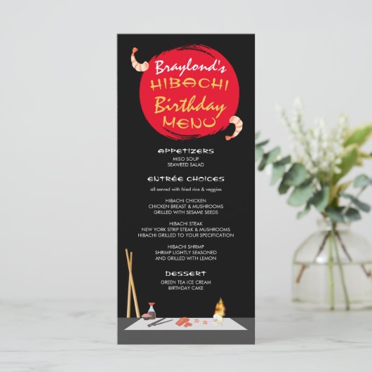 Hibachi Birthday Dinner Hibachi Party Menu (Staand voorkant)