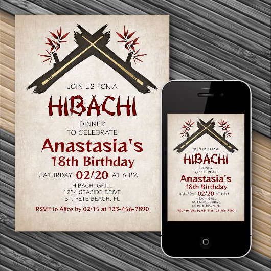 Hibachi Birthday Dinner Kaart