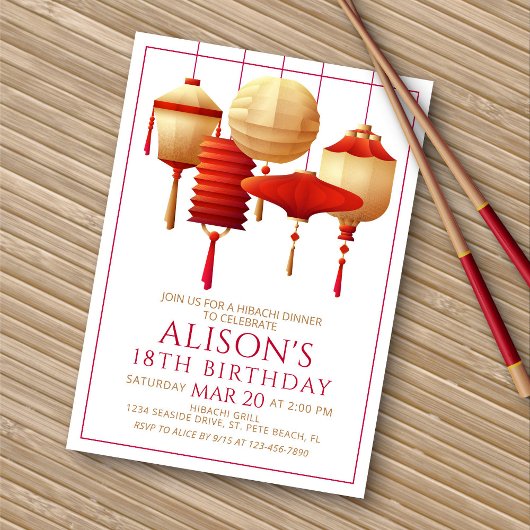 Hibachi Birthday Dinner Kaart