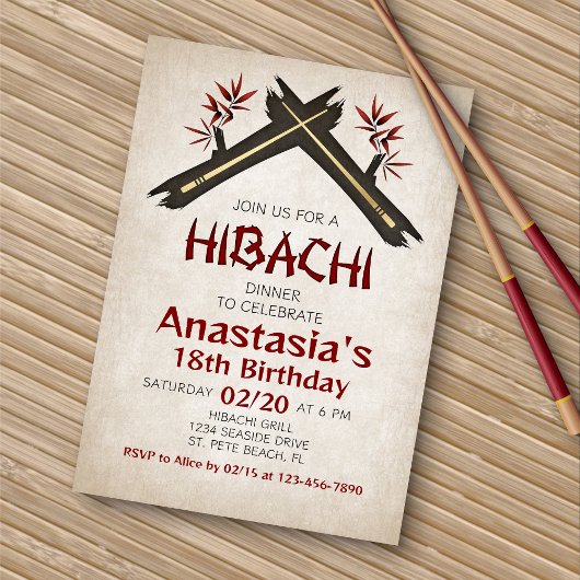Hibachi Birthday Dinner Kaart