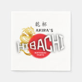 Hibachi Chef Japans Sushi BBQ Draak Verjaardag Servet (Voorkant)