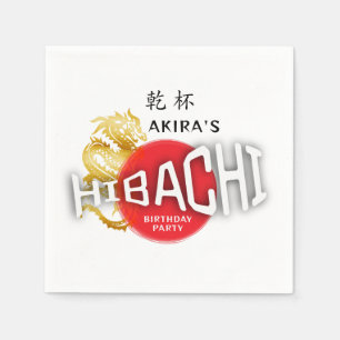 Hibachi Chef Japans Sushi BBQ Draak Verjaardag Servet