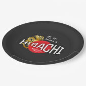 Hibachi Chef Japanse BBQ Sushi Dragon Verjaardag Papieren Bordje (Gekanteld)